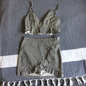 NWOT Lush gingham set sz S